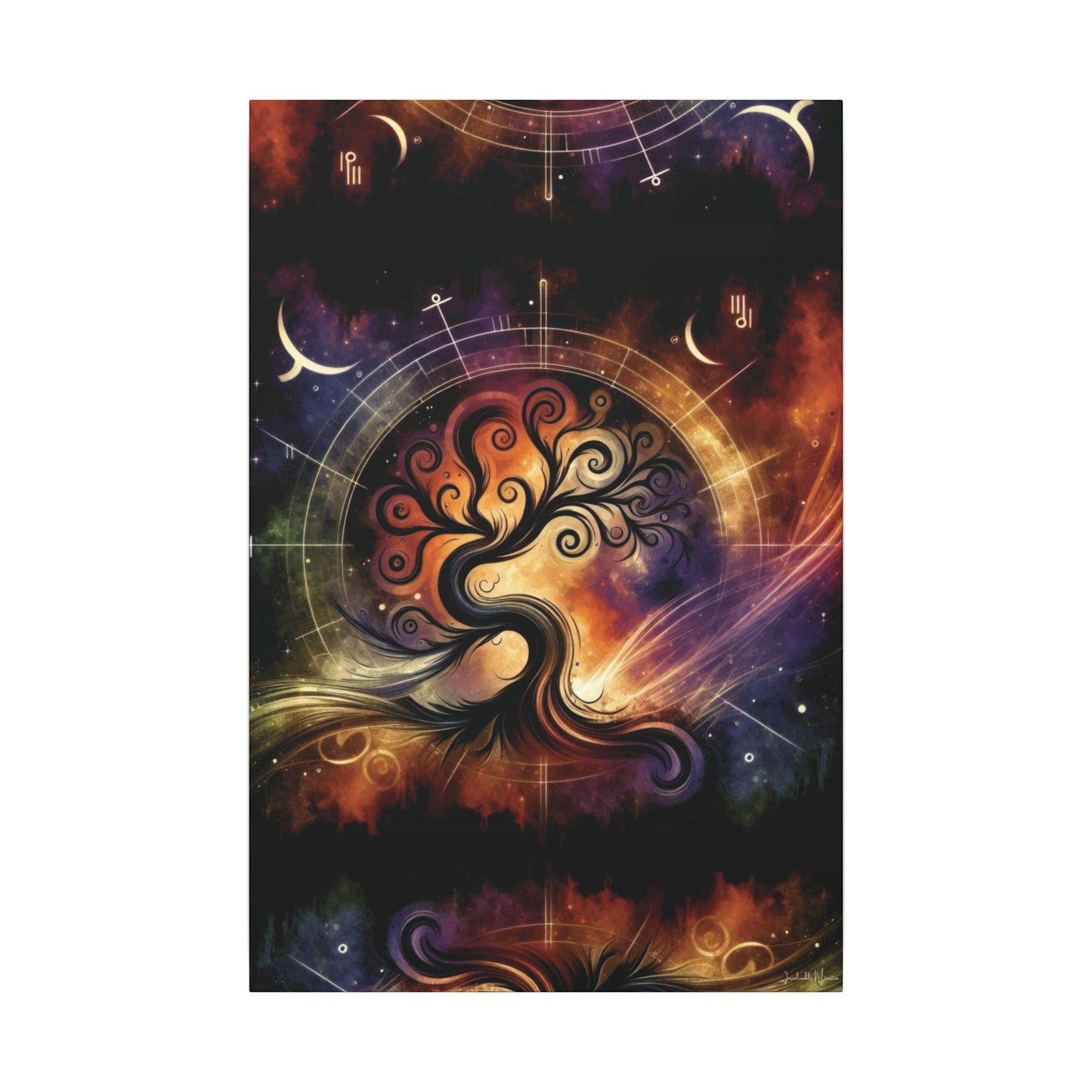 Cosmic Tree of Life – Celestial Galaxy Canvas Print (0.75" Stretched) | Mystical Boho Wall Art