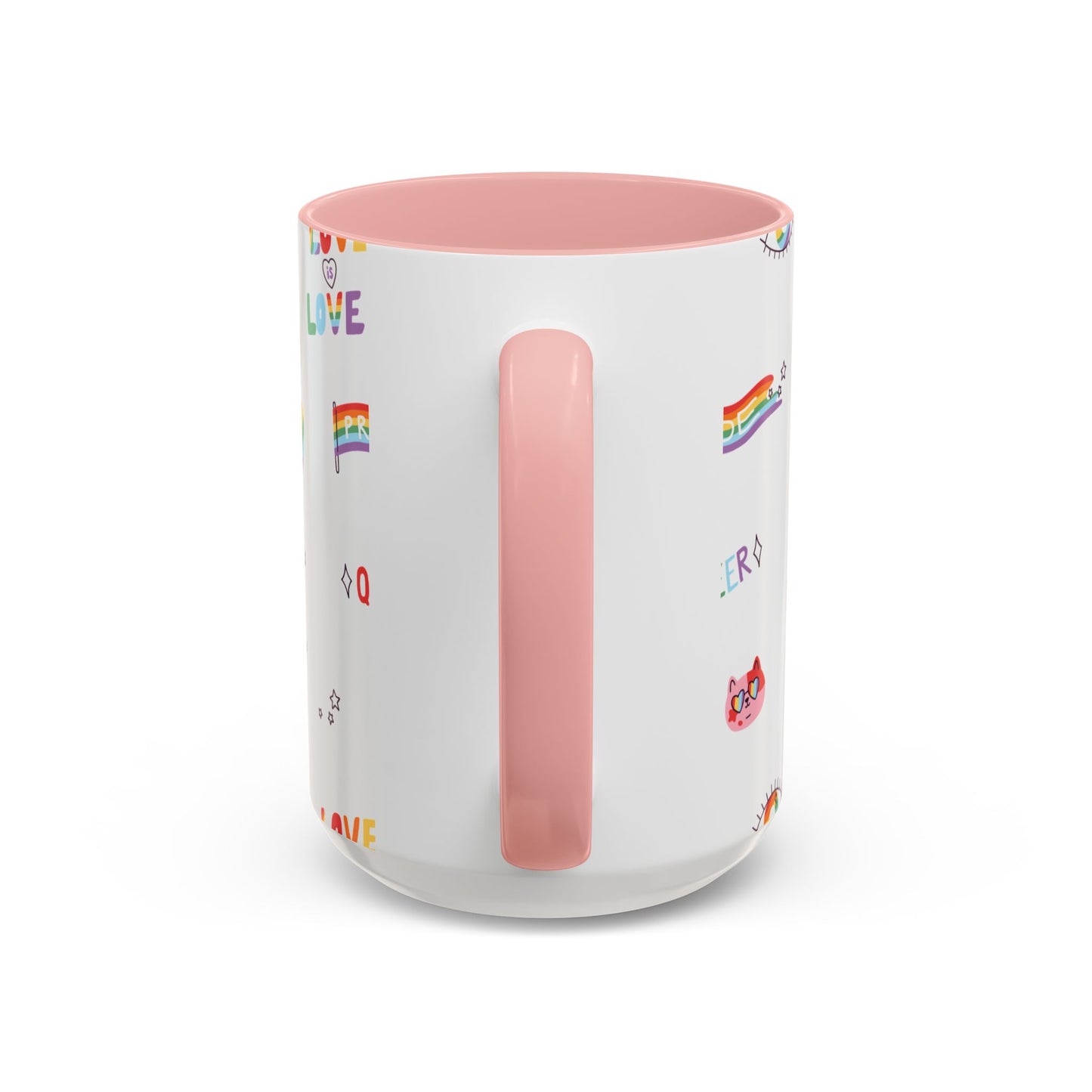 Minimalist Pride Accent Mug | LGBTQ+ Love Ceramic Cup | 11oz & 15oz