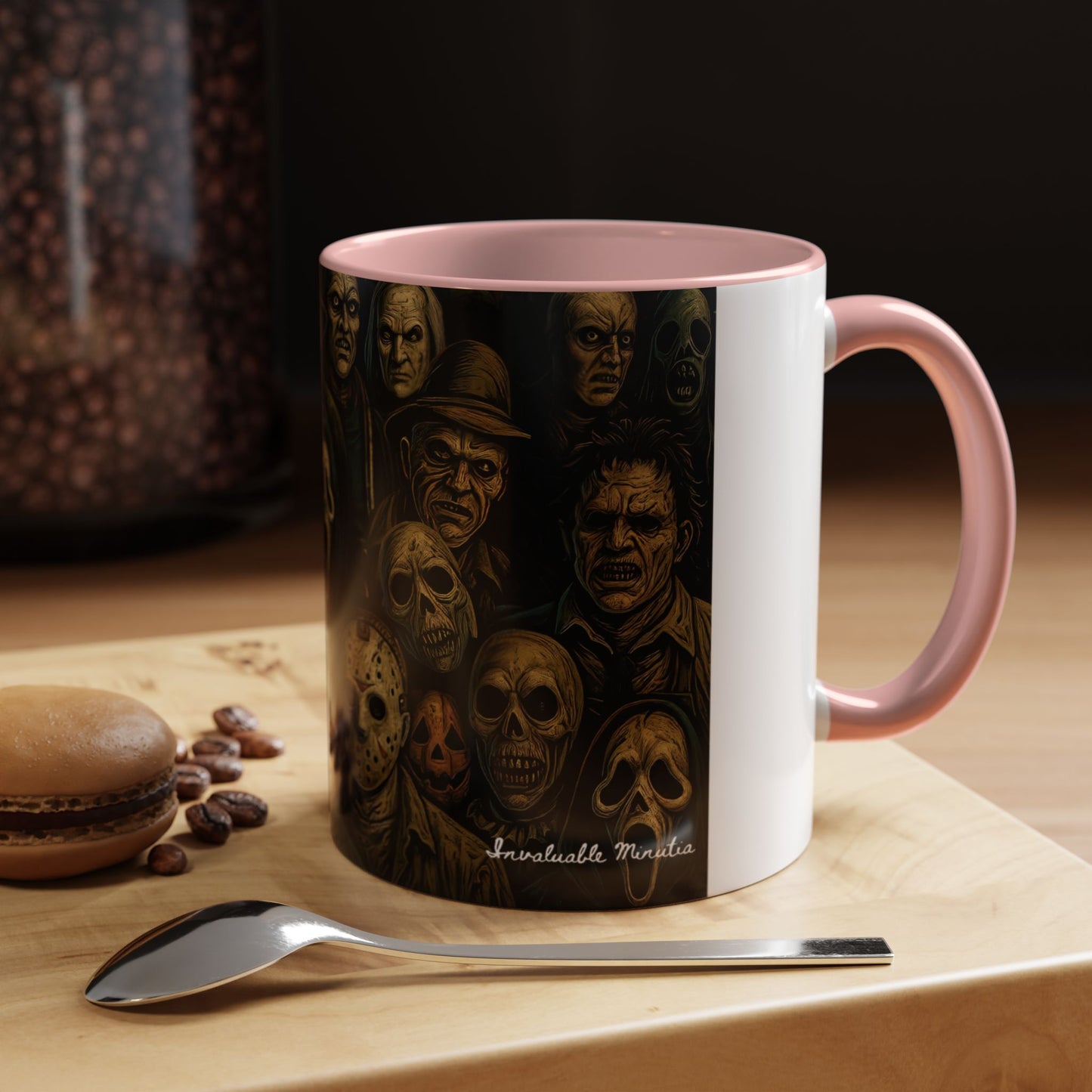Horror Villain Collage Mug – 15oz & 11oz Ceramic Coffee Mug – Slasher Icons Halloween Gift – Goth Horrorcore Kitchen Decor