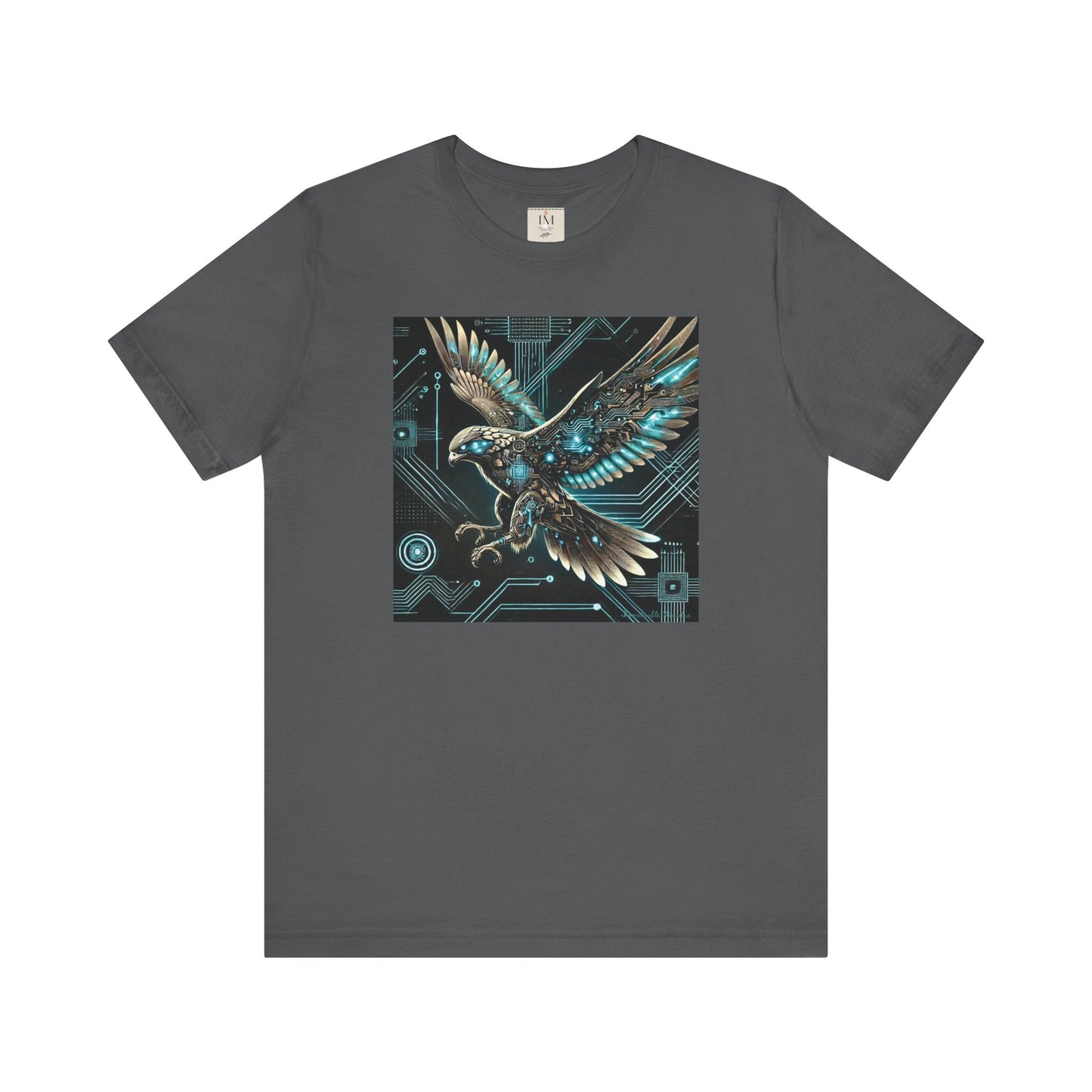 Futuristic Falcon Tech Tee - Unisex Short Sleeve Jersey Shirt - Cyber Falcon