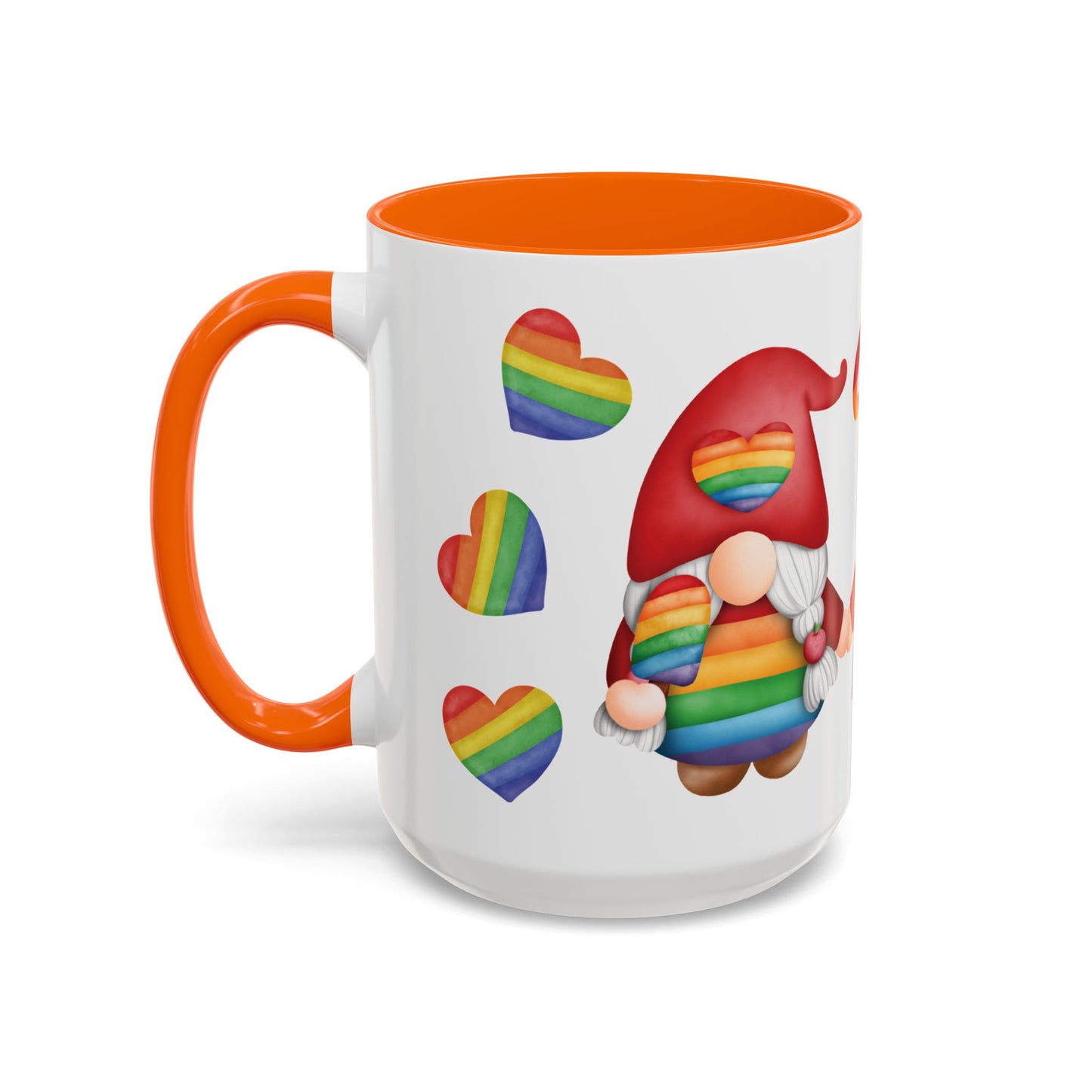 Pride Gnome Accent Mug | Rainbow Love Coffee Cup | 11oz & 15oz