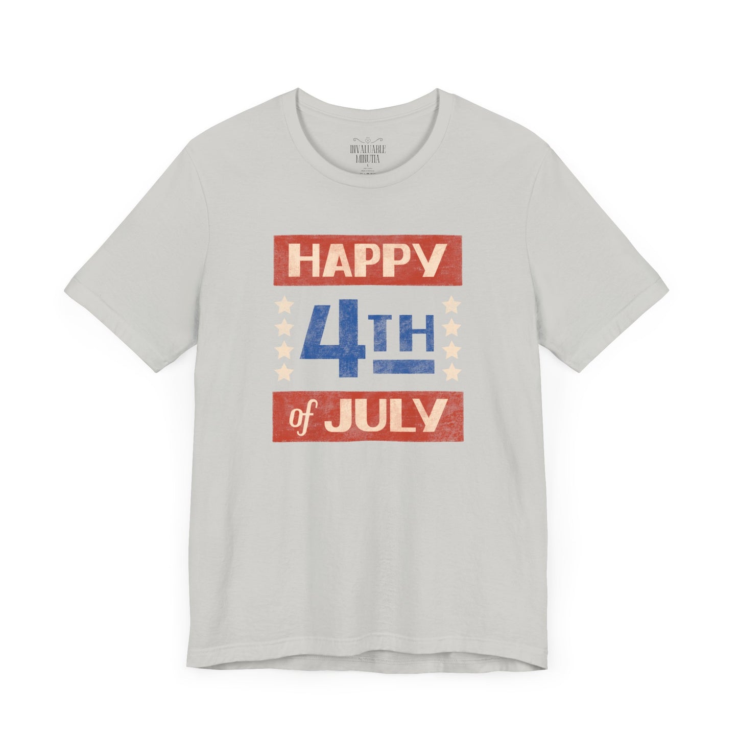 Happy 4th / Land of the Free Tee – Dual-Sided Print – Unisex Bella + Canvas Jersey T-Shirt