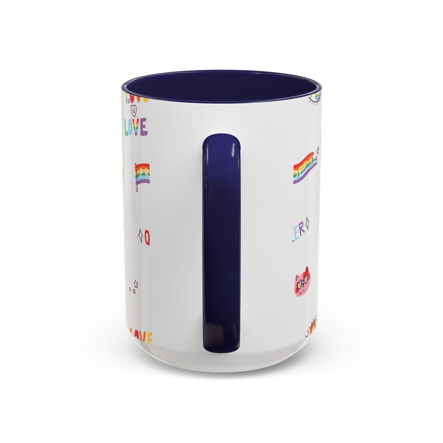 Minimalist Pride Accent Mug | LGBTQ+ Love Ceramic Cup | 11oz & 15oz