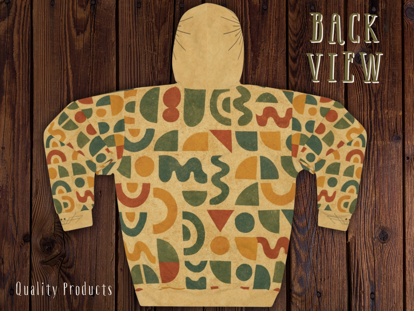 Artistic Deco Glyph: Sunrise in Earth Tones – All-Over Print Hoodie