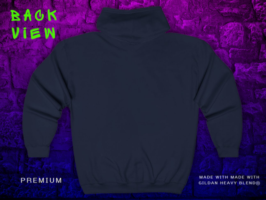 Rolig statement-hoodie med dragkedja för avslappnade vibbar, unisexmode, present till vänner, helgkläder, unika humorkläder