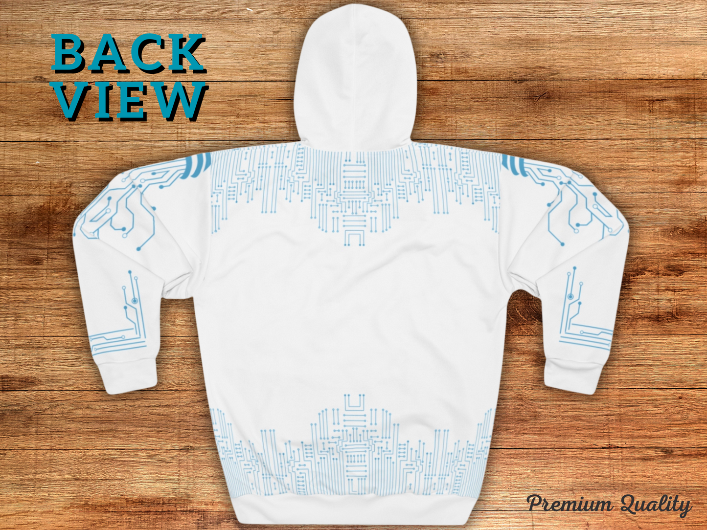 Unisex Tech Circuit-Core Pullover Hoodie - Futuristic Design for Comfort & Style