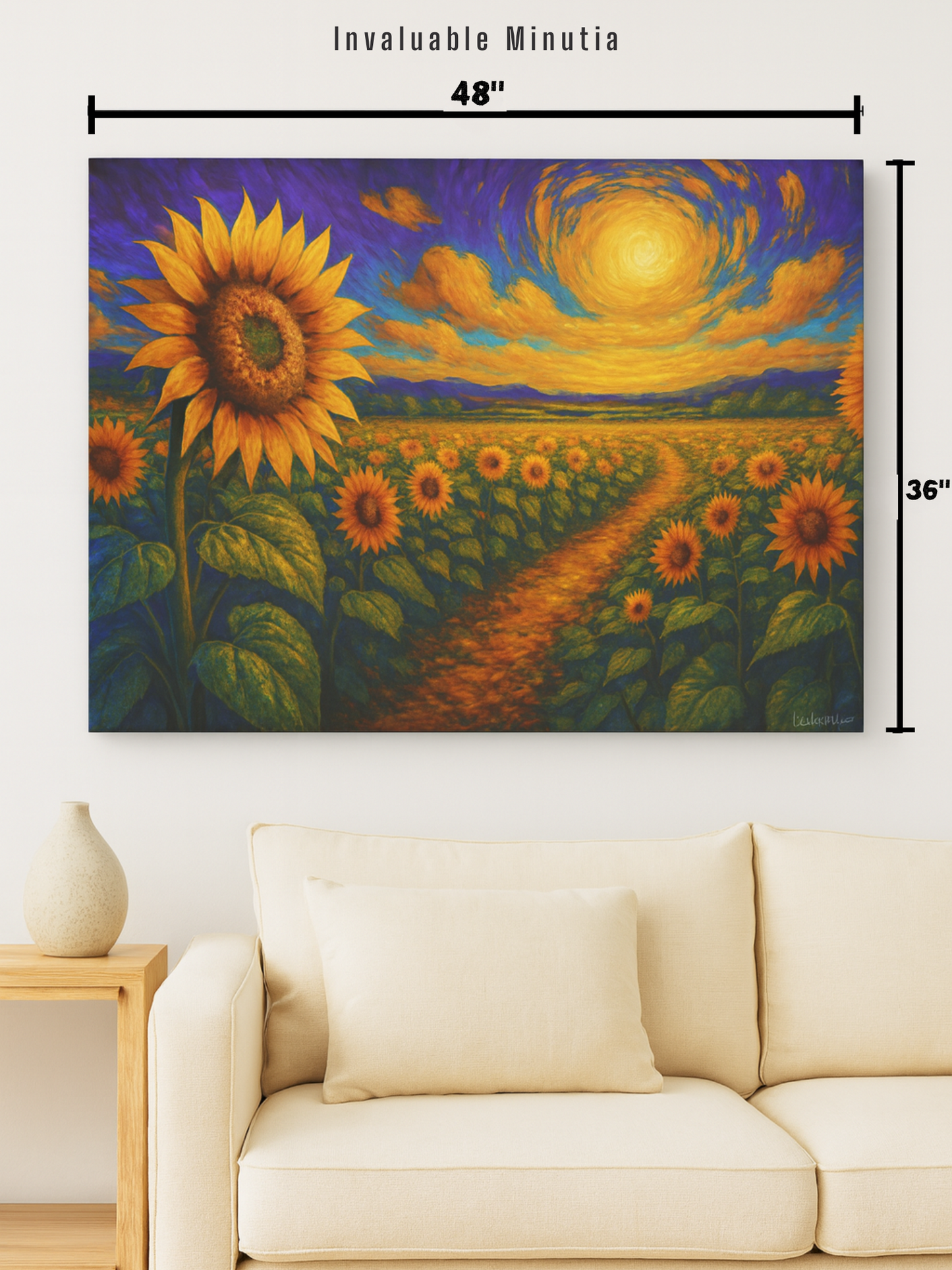 Canvastavla med spöke i trädgården – höstlandskap med halloween