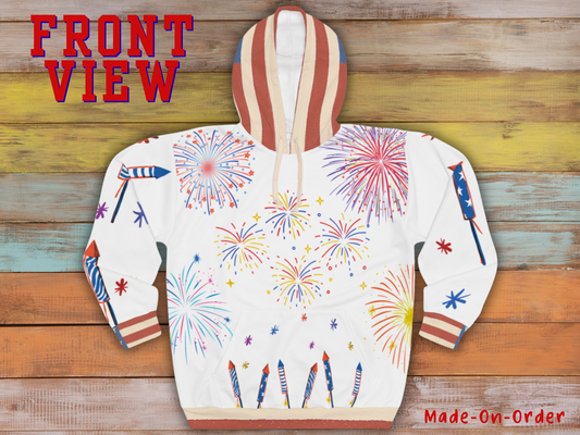 Unisex-tröja med fyrverkerier och 4 juli-motiv – "Light Me Up" Limited Edition