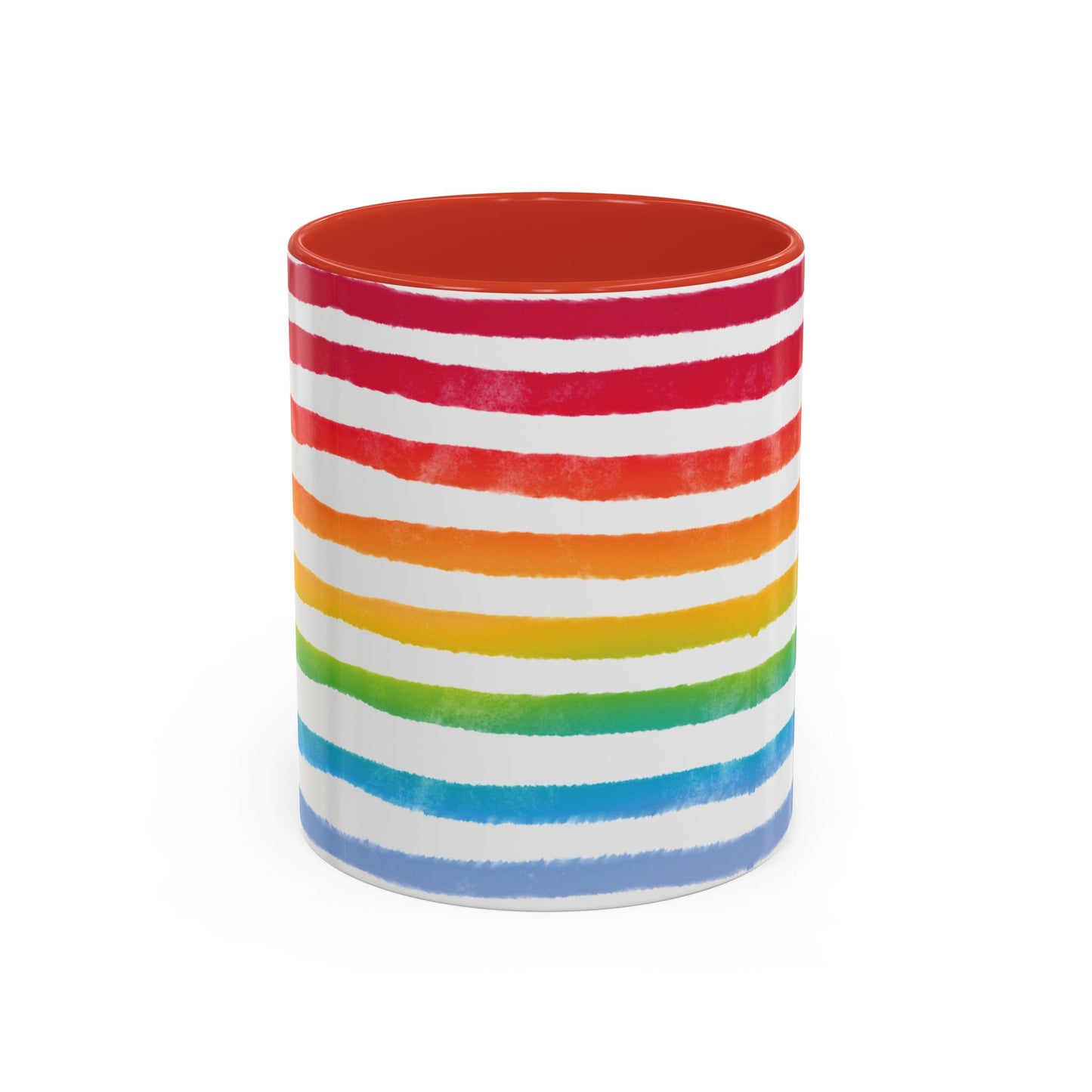 🌈 Bold Rainbow Stripes Pride Mug | 11oz/15oz | Purple Accent