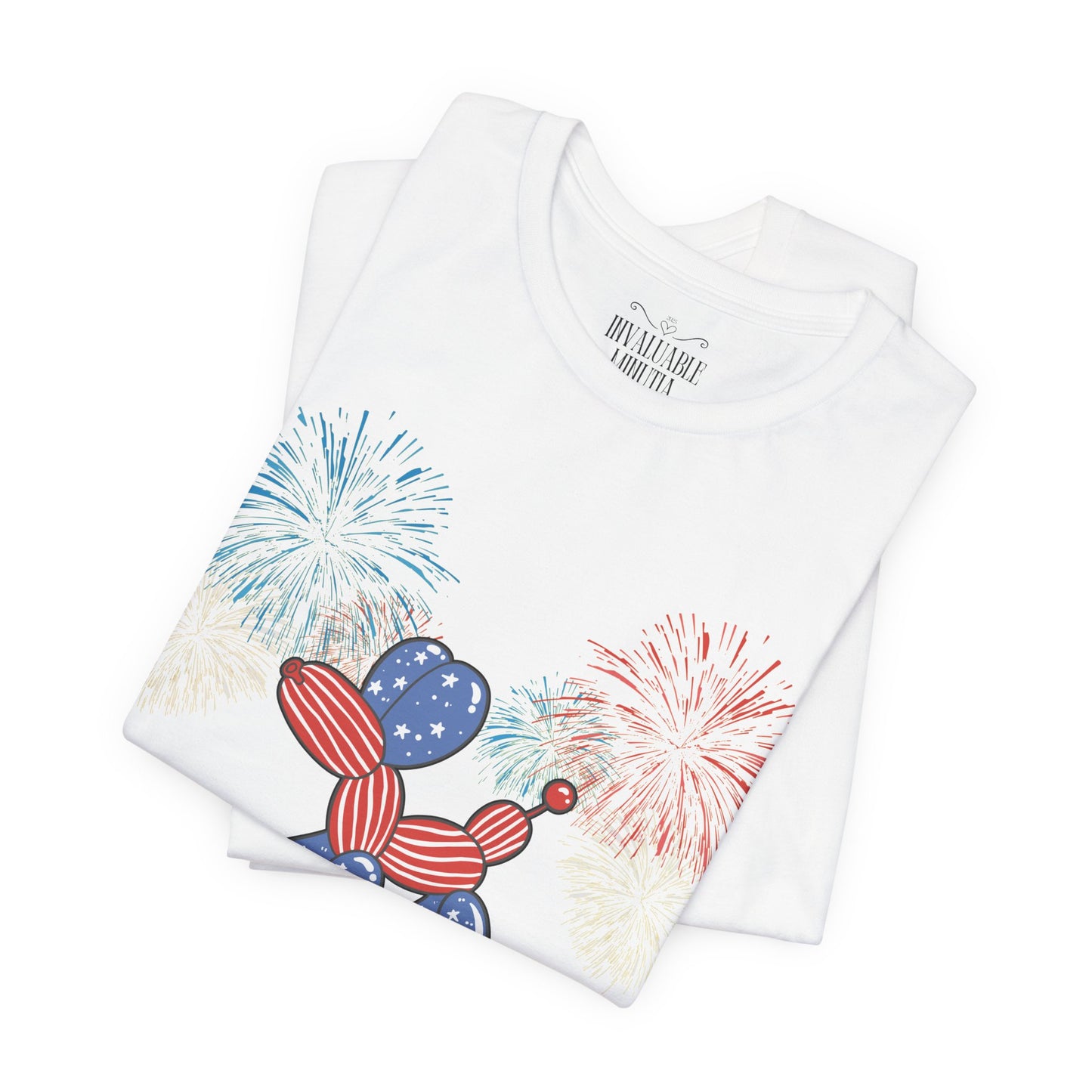 Patriotic Balloon Animal Tee, Fourth of July Shirt, Independence Day Apparel, Fireworks Unisex T-shirt, Bella + Canvas