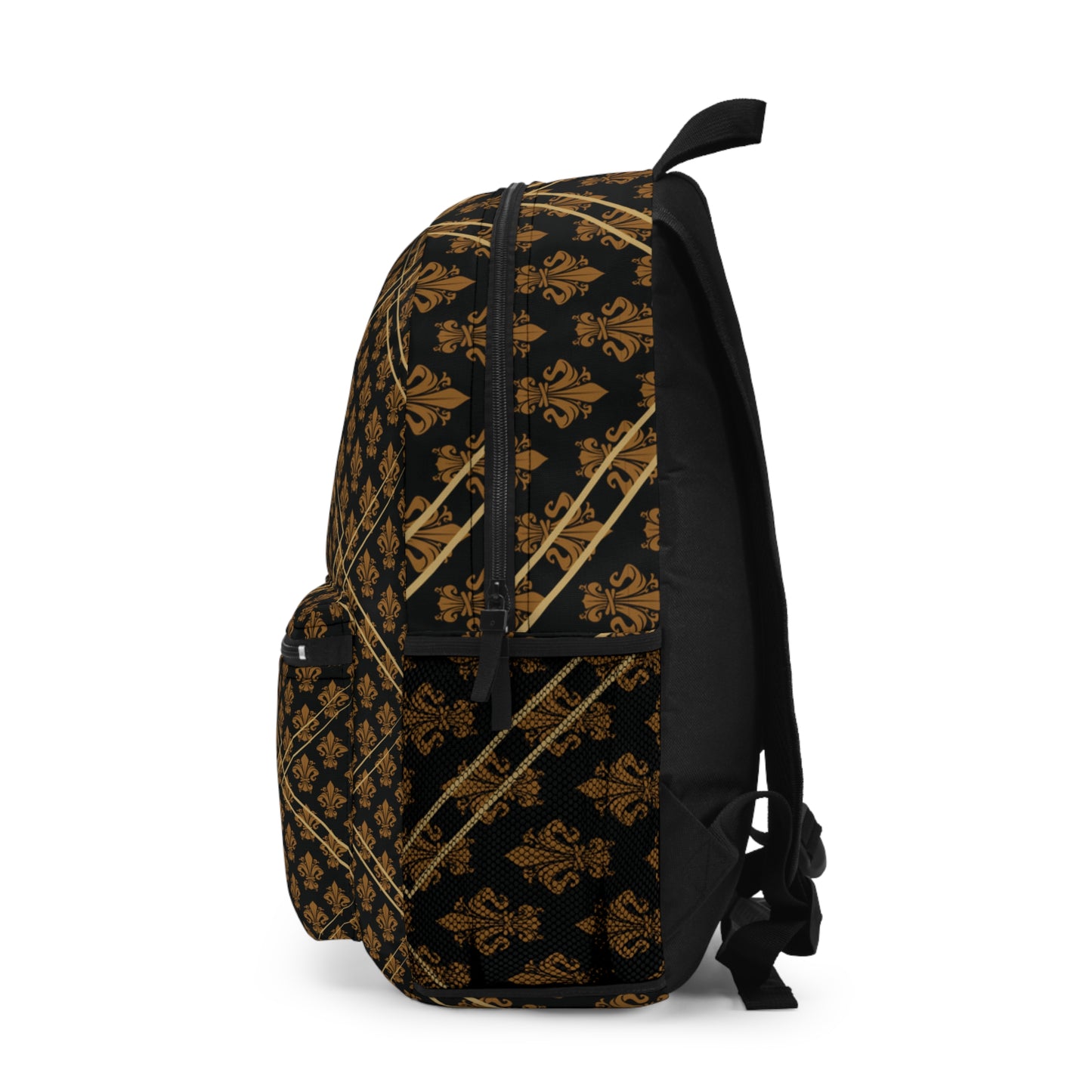 Luxury Fleur-de-Lis Pattern All Over Print Backpack - Durable, Stylish, and Waterproof
