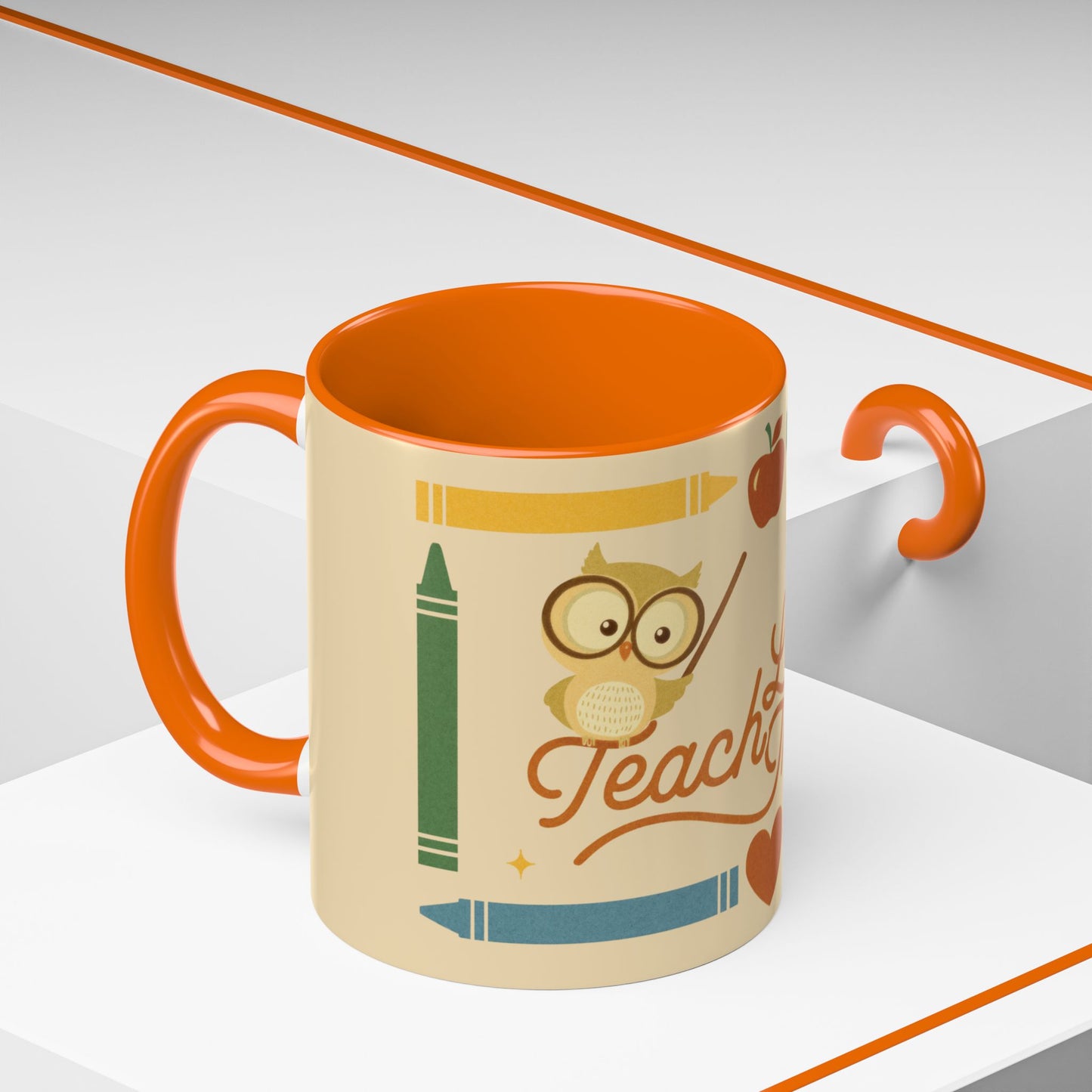 Teach Love Inspire Color Accent Mug (11oz/15oz) – Teacher Gift • Back to School • Durable Ceramic, Dishwasher & Microwave Safe