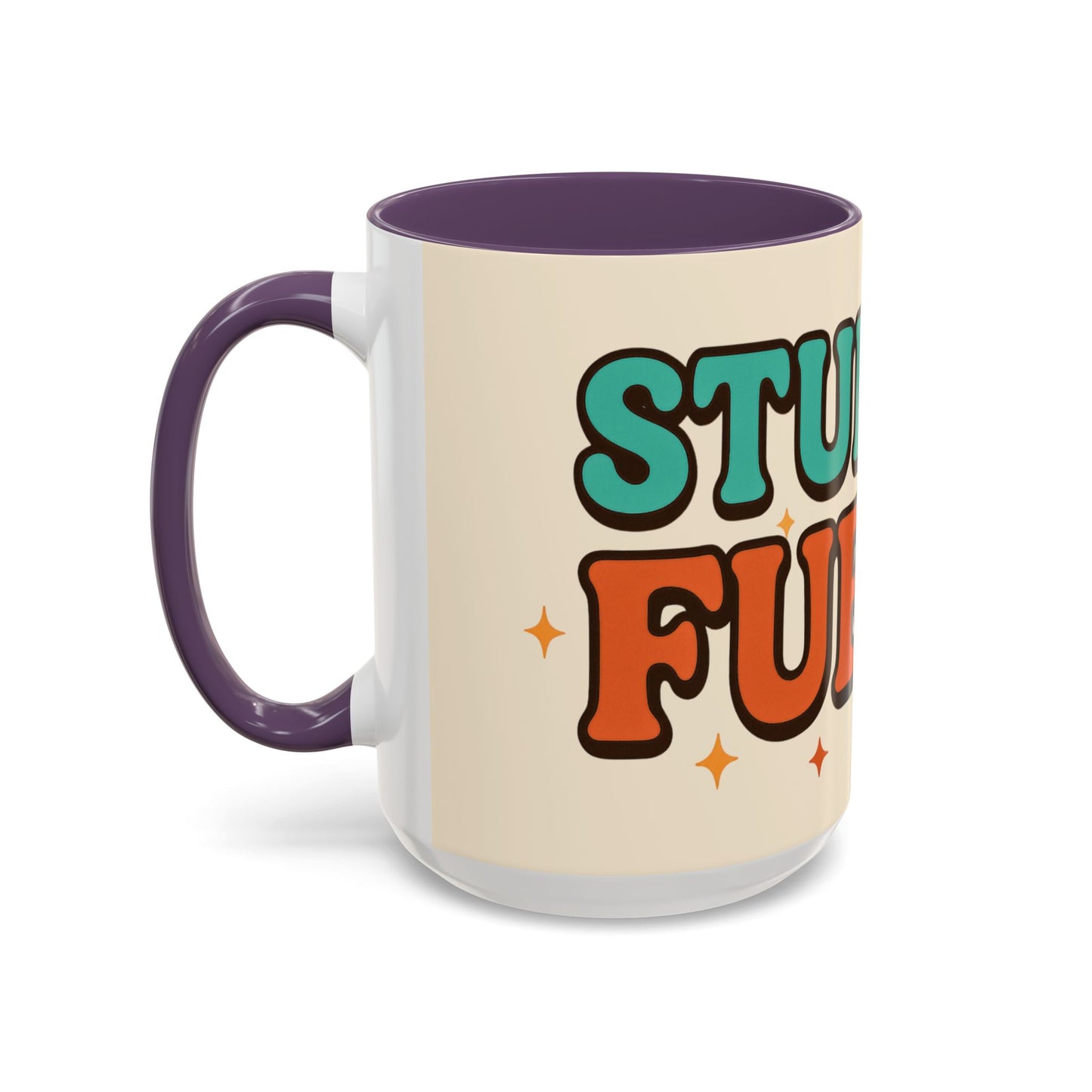 Study Fuel Color Accent Mug (11oz/15oz) – Retro Teacher/Student Coffee Cup • Back to School • Durable Ceramic