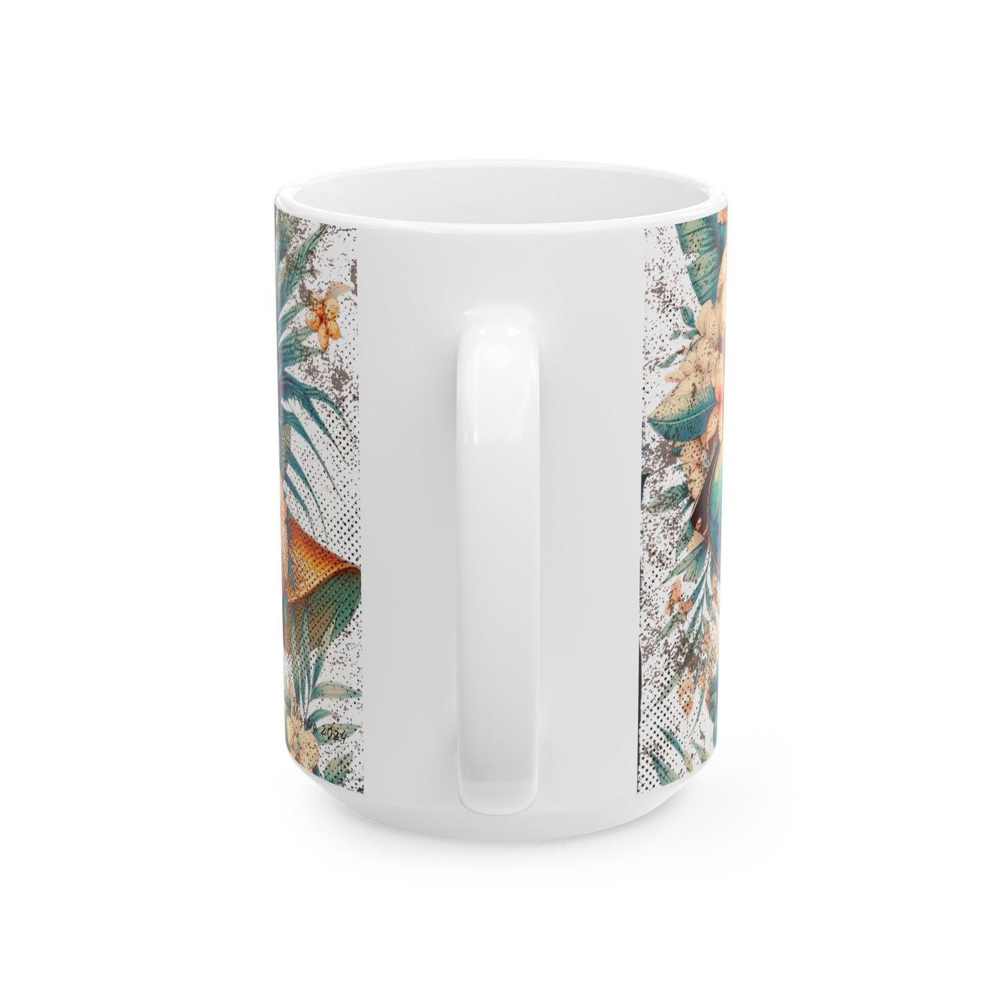 🌞 Ceramic Mug (11oz, 15oz) – Custom Grungy Summertime Graphic