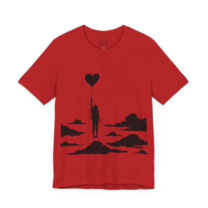 🎈 Up and Away Tee – Heart Balloon Silhouette