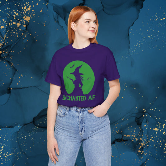 "ENCHANTED AF" Witch Tee | Bella+Canvas 3001 Halloween Unisex T-Shirt