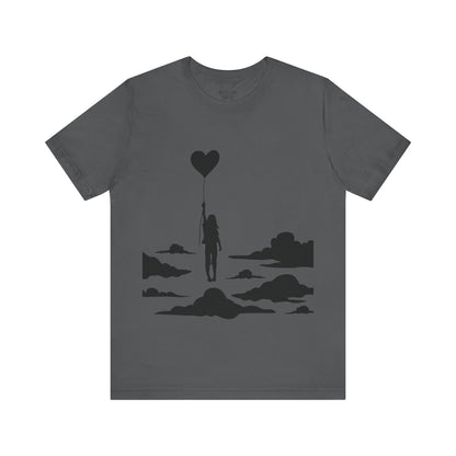 🎈 Up and Away Tee – Heart Balloon Silhouette