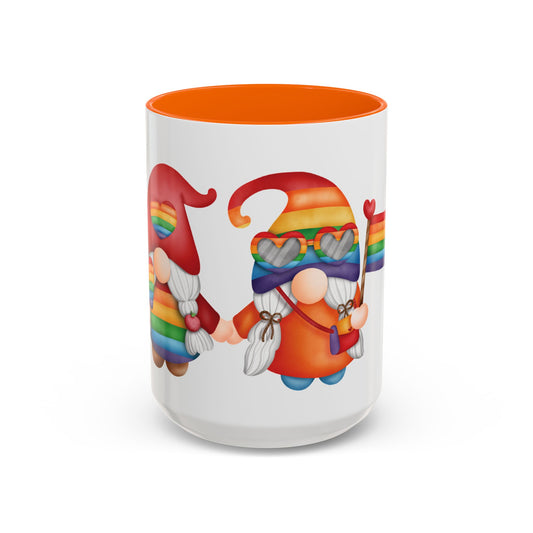 Pride Gnome Accent Mug | Rainbow Love Coffee Cup | 11oz & 15oz