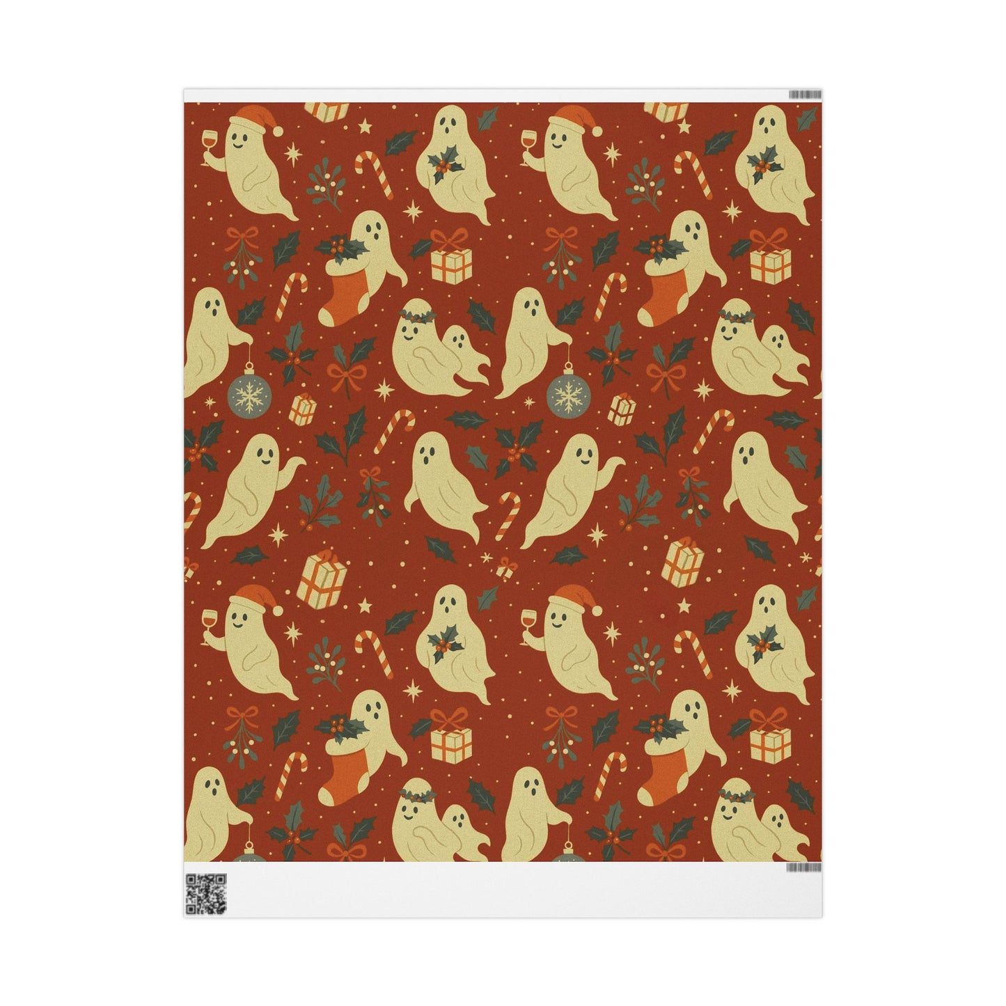 Vintage Holiday Ghosties - Luxury Holiday Wrapping Paper, Victorian Ghost Gift Wrap, 30" Roll (Matte/Gloss)