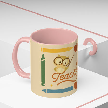 Teach Love Inspire Color Accent Mug (11oz/15oz) – Teacher Gift • Back to School • Durable Ceramic, Dishwasher & Microwave Safe