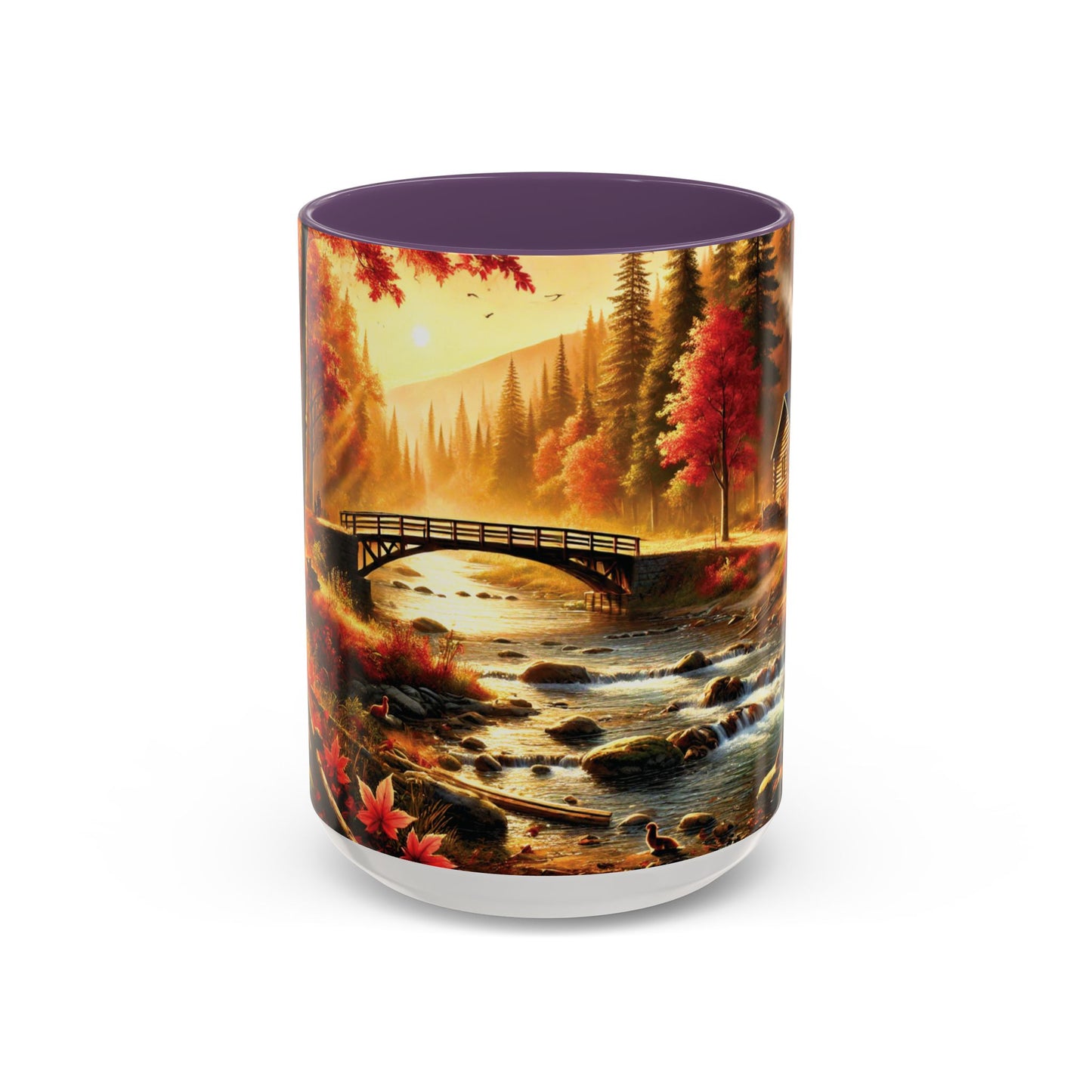 Cozy Autumn Cabin Mug | Fall Vibes Accent Coffee Mug (11oz/15oz)