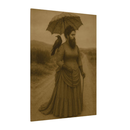 Bearded Lady with Crow – Matte Canvas Print (Gallery-Wrapped) 0.75"