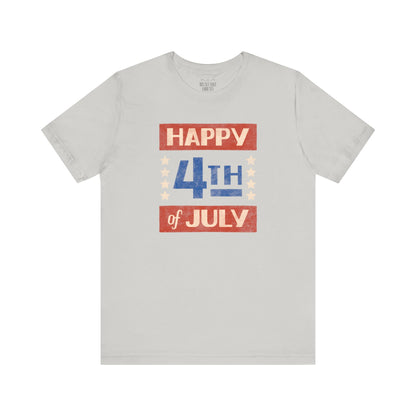 Happy 4th / Land of the Free Tee – Dual-Sided Print – Unisex Bella + Canvas Jersey T-Shirt