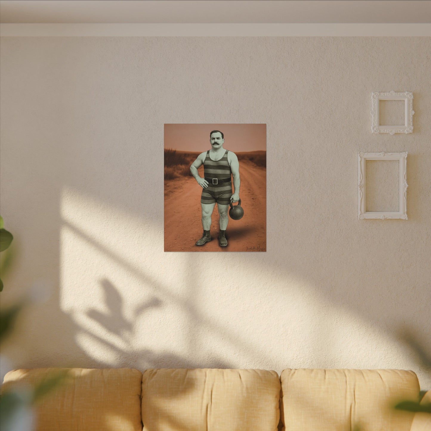 The Strongman – Matte Canvas Print (Gallery-Wrapped) 0.75" – Vintage Circus-Inspired Canvas Wall Art