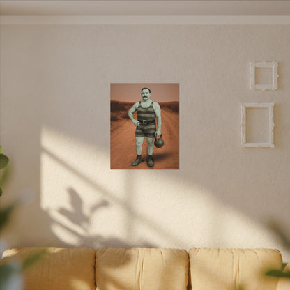 The Strongman – Matte Canvas Print (Gallery-Wrapped) 0.75" – Vintage Circus-Inspired Canvas Wall Art