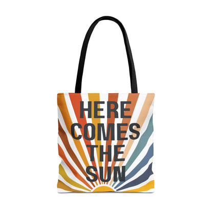 Here Comes the Sun – Retro Sunburst Tote Bag