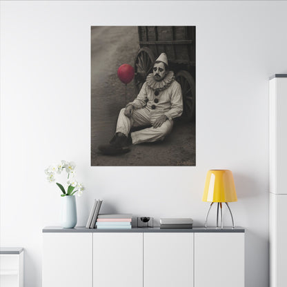 The Clown – Matte Canvas Print (Gallery-Wrapped) 0.75" – Vintage Circus-Inspired Canvas Wall Art