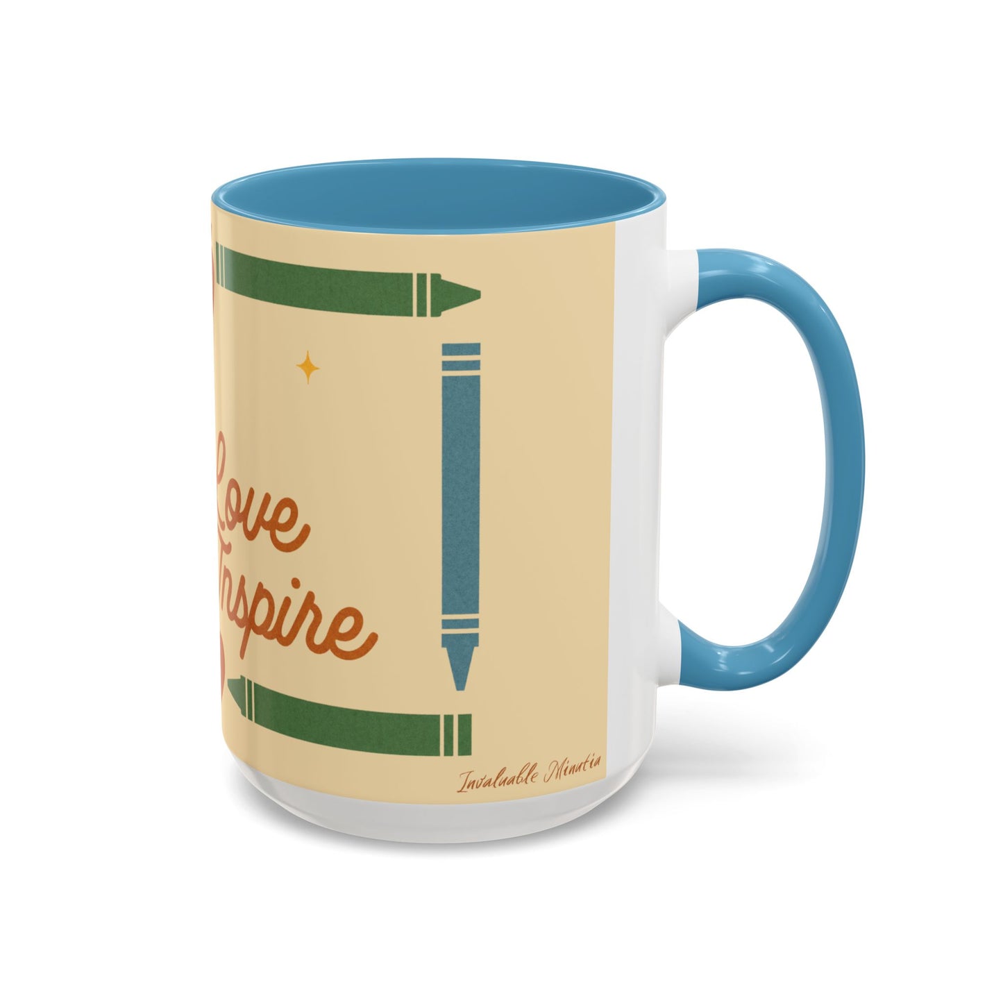 Teach Love Inspire Color Accent Mug (11oz/15oz) – Teacher Gift • Back to School • Durable Ceramic, Dishwasher & Microwave Safe