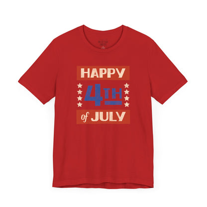 Happy 4th / Land of the Free Tee – Dual-Sided Print – Unisex Bella + Canvas Jersey T-Shirt