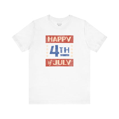 Happy 4th / Land of the Free Tee – Dual-Sided Print – Unisex Bella + Canvas Jersey T-Shirt