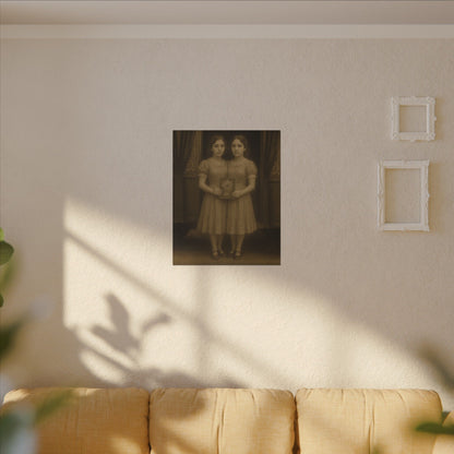 Conjoined Twins – Matte Canvas Print (Gallery-Wrapped) 0.75" – Vintage Circus-Inspired Canvas Wall Art