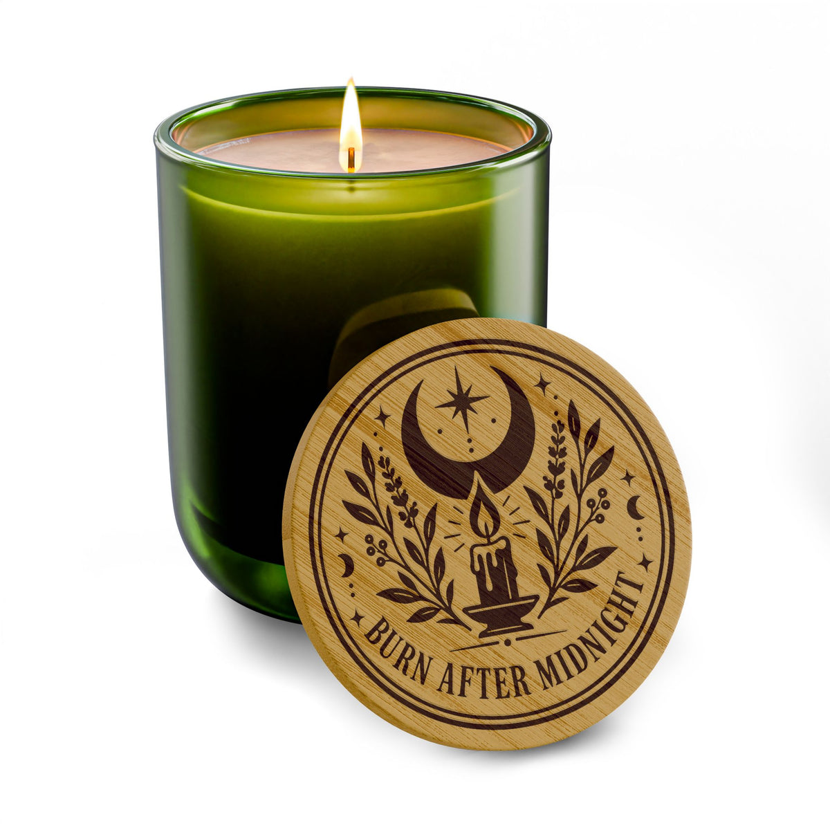 Burn After Midnight Engraved Scented Soy Candle Frosted Glass (14 oz)