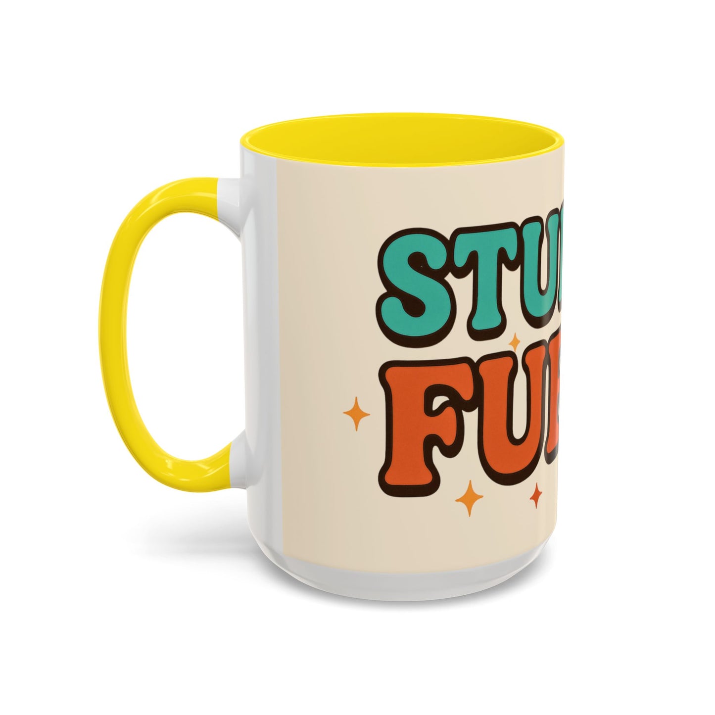 Study Fuel Color Accent Mug (11oz/15oz) – Retro Teacher/Student Coffee Cup • Back to School • Durable Ceramic