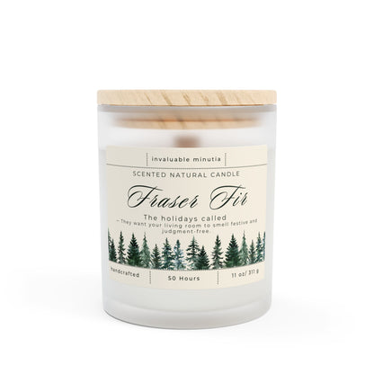 11oz Frosted Glass Natural Soy Wax Candle with Wooden Wick – Available in 9 Scents