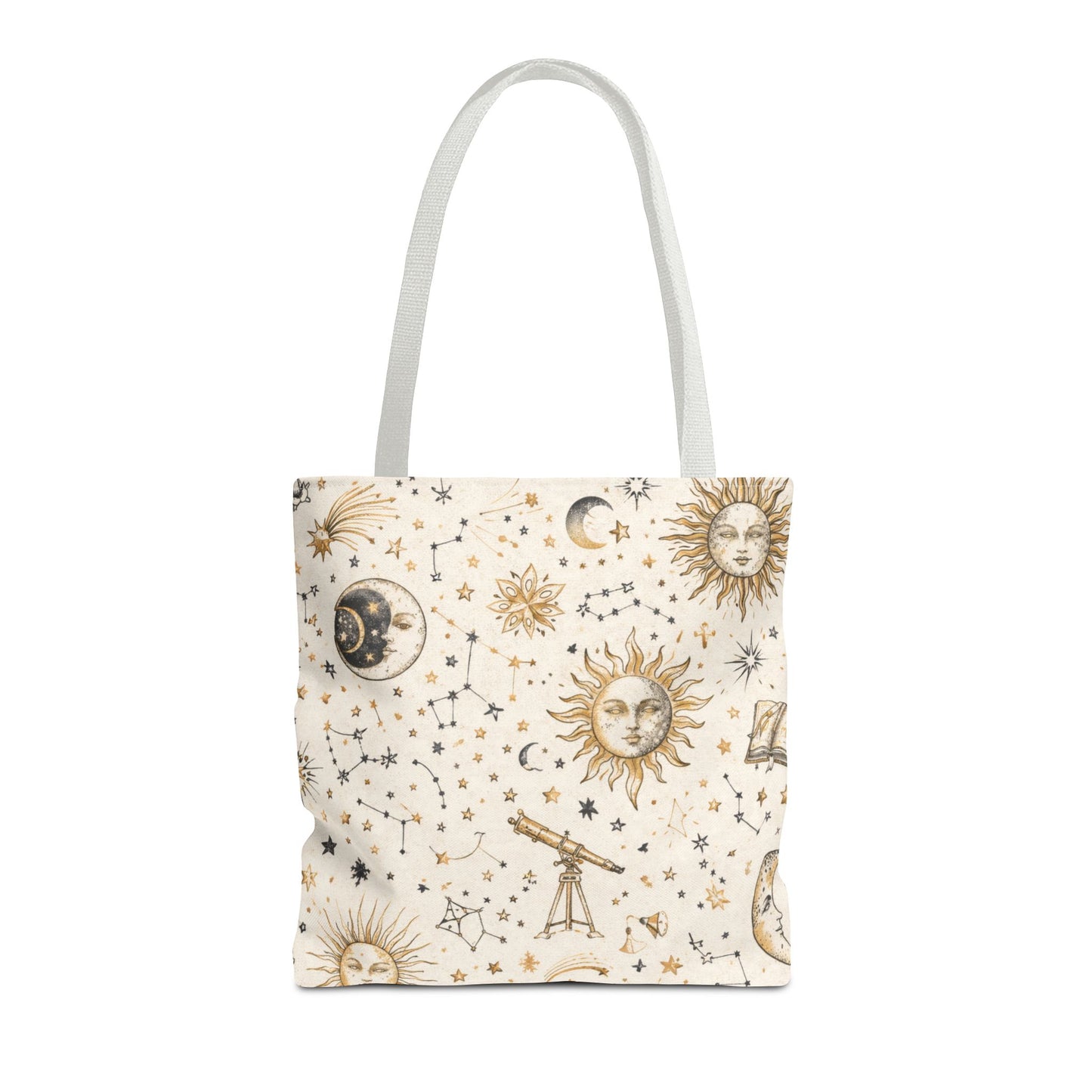 Celestial Sun & Moon Canvas Tote Bag