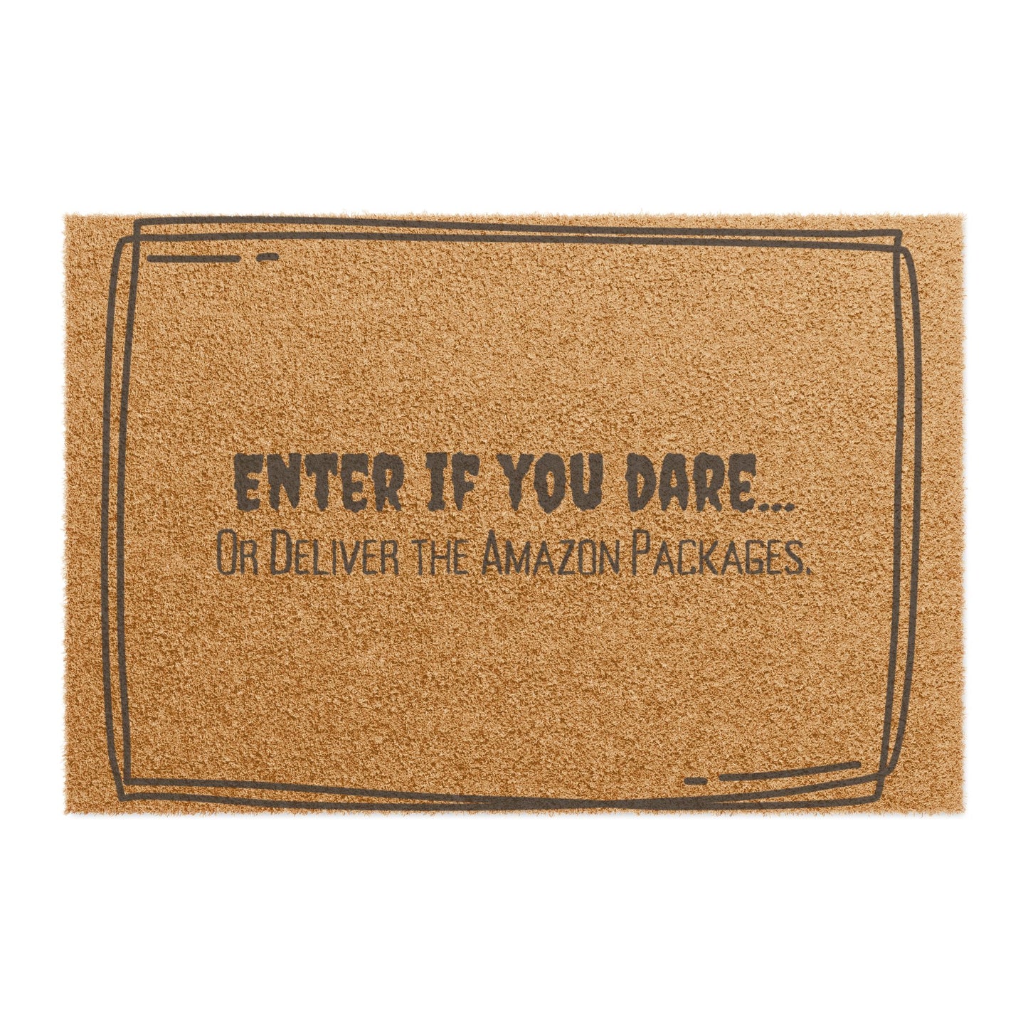 Enter If You Dare Doormat – Funny Amazon Package Delivery Welcome Mat, Gothic Halloween Porch Décor