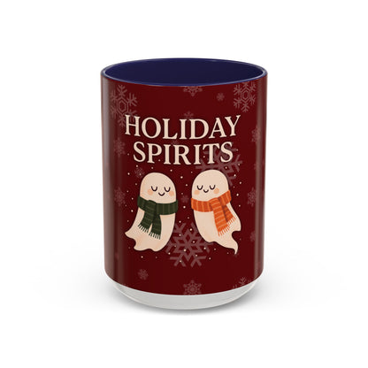 Holiday Spirits Ghost Mug – Cute Christmas Coffee Cup (11oz & 15oz, High-Gloss Accent Colors)