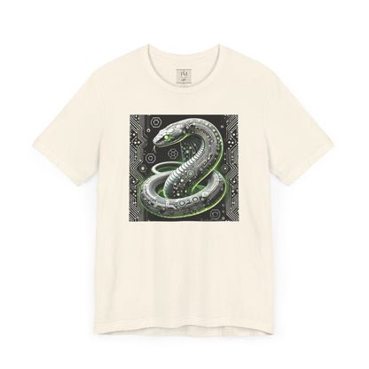 Cyber Snake Unisex Short Sleeve Tee - Futuristic Design for Tech Enthusiasts