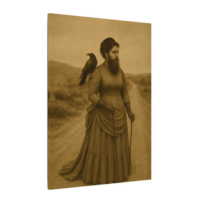 Bearded Lady with Crow – Matte Canvas Print (Gallery-Wrapped) 0.75"