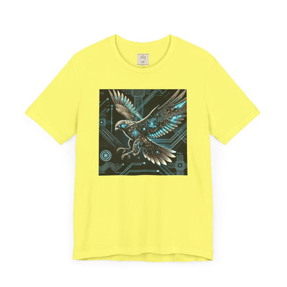 Futuristic Falcon Tech Tee - Unisex Short Sleeve Jersey Shirt - Cyber Falcon