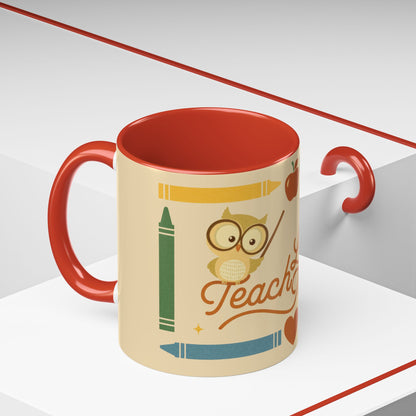 Teach Love Inspire Color Accent Mug (11oz/15oz) – Teacher Gift • Back to School • Durable Ceramic, Dishwasher & Microwave Safe