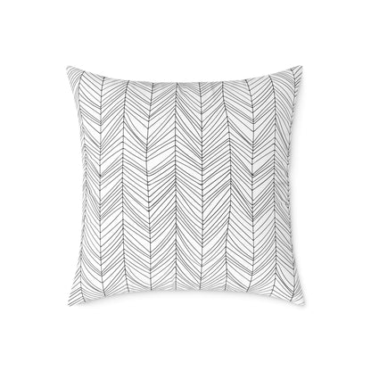 Stillwater Divide Silhouette Pillow – Liminal Lake Vibes for Moody Minimalists - Canvas Throw Pillow Home Decor