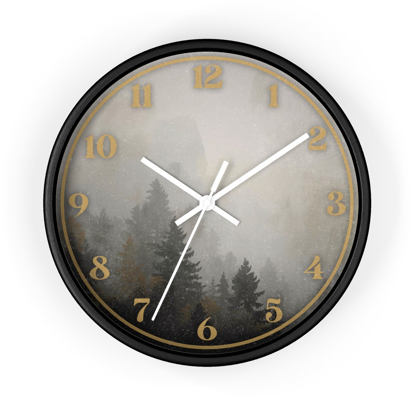 Fog & Pines Minimalist Forest 10" Wall Clock