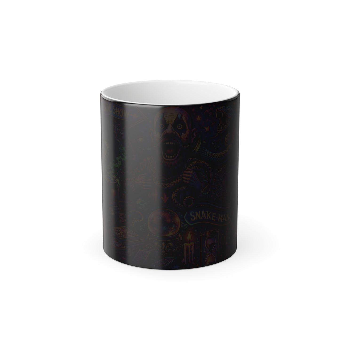 Creepy Carnival Snake Man Color Morphing Mug