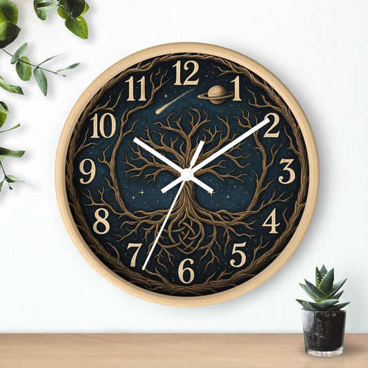 Celestial Tree of Life Wall Clock, Colorful Home Decor, Unique Gift, Boho Wall Art, Room Decoration, Fun Timepiece