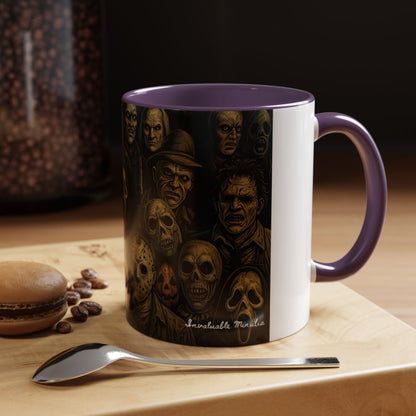Horror Villain Collage Mug – 15oz & 11oz Ceramic Coffee Mug – Slasher Icons Halloween Gift – Goth Horrorcore Kitchen Decor